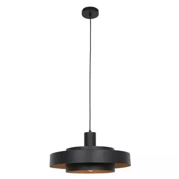 Подвесной светильник Steinhauer Flinter 1 лампочка матовый черный с золотой внутренней частью 50x50см