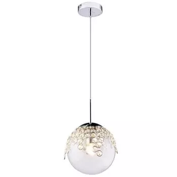 Подвесной светильник, стекло, кристаллы, 20 см. Globo Lighting