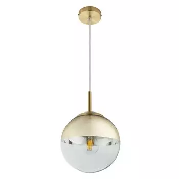 Подвесной светильник, стеклянный шар, золото прозрачное, высота 120 см. Globo Lighting