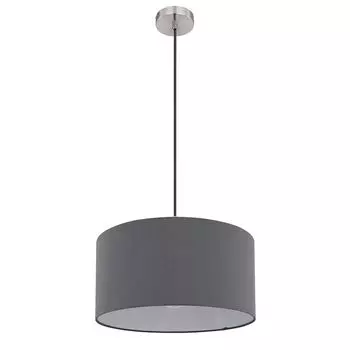 Подвесной светильник, текстиль, антрацит, серебро, H 140 см etc-shop, серый