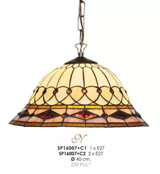Подвесной светильник Tiffany диаметром 40 см SP16007 + лампа C1/C2, количество цоколей: 1 лампочка Casa Padrino