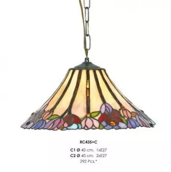 Подвесной светильник Tiffany ручной работы, диаметр 40 см, 1 лампочка Casa Padrino