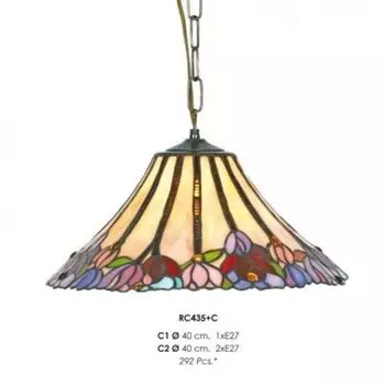 Подвесной светильник Tiffany ручной работы от Casa Padrino, диаметр 40 см, 2 лампочки