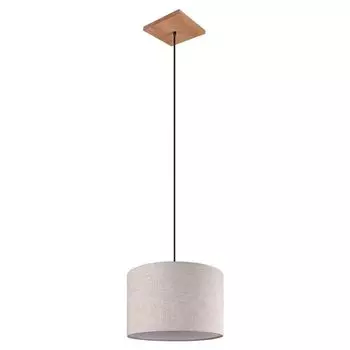 Подвесной светильник, ткань, дерево, белый, H 150 см etc-shop, коричневый