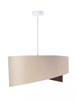 Подвесной светильник, тканевый абажур бежевого, золотисто-коричневого цвета, круглый 50 см, висит над обеденным столом, лампа для гостиной Licht-Erlebnisse