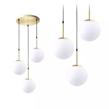 Подвесной светильник Toollight App656-3Cpr, стеклянный шар, золото, 3 источника света E27, 20X48X40-130 см, регулируемый Toolight