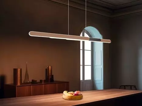 Подвесной светильник Trio Helios, LED, 48Вт, 5800лм, 2700-6500К, кофейный (343310365), бронза