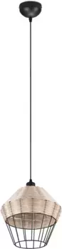Подвесной светильник TRIO Leuchten "Borka" из ротанга, цвет natur