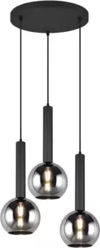 Подвесной светильник TRIO Leuchten "Clayton" на 3 лампочки 45,0 см, Высота: 150,0 см., черный матовый