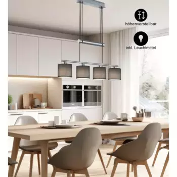 Подвесной светильник TRIO Leuchten «Garda», доступен со светодиодными лампами и без них, цвет grau, nickelfarben matt