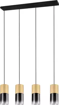 Подвесной светильник TRIO Leuchten ROBIN регулируемый по высоте 10 см, столовая 10,0 см, высота 150,0 см., цвет messingfarben matt/rauchgrau