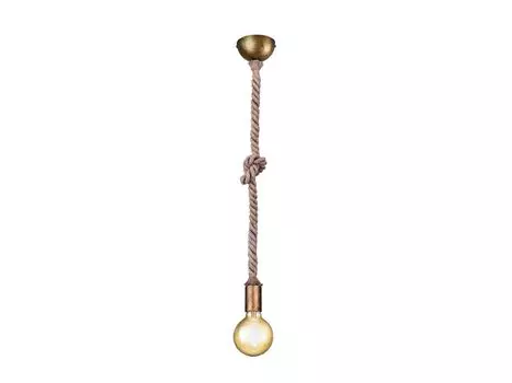 Подвесной светильник Trio Rope из старой латуни E27, 1 лампочка, золото