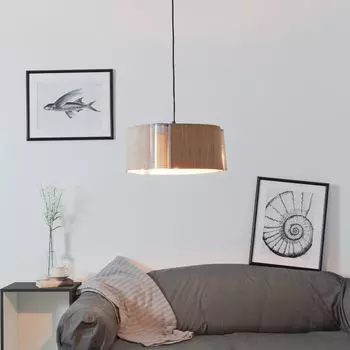 Подвесной светильник в деревенском стиле "Blend Natural", черный металлик, дерево, металл, подвесной светильник для гостиной, обеденного стола Licht-Erlebnisse