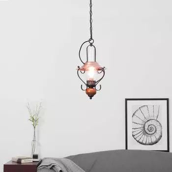 Подвесной светильник в деревенском стиле в стиле Петро с медной крышей, цоколь E14, подвесной светильник, подвесной светильник Licht-Erlebnisse