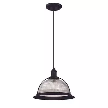 Подвесной светильник в стиле ретро из черного и прозрачного стекла с 1 лампой Westinghouse, черный