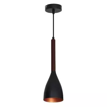 Подвесной светильник в стиле ретро "Муза" черное золото темное дерево металл деревянный подвесной светильник гостиная обеденный стол Licht-Erlebnisse