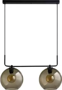 Подвесной светильник винтажный "Монако" дымчатый черный металл стекло 2 лампочки подвесной светильник гостиная обеденный стол Licht-Erlebnisse