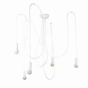 Подвесной светильник винтажный "Паук" с белым металлическим кабелем, 5 лампочек, подвесной светильник для гостиной, столовой, обеденного стола Licht-Erlebnisse