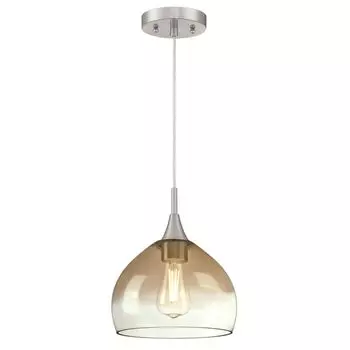 Подвесной светильник винтажный янтарный никель/стекло Westinghouse, серебро