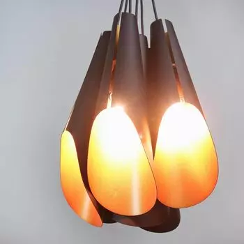 Подвесной светильник винтажный современный "Calyx" медь, черный металл, 6 лампочек, подвесной светильник для гостиной, обеденного стола Licht-Erlebnisse