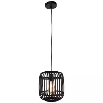 Подвесной светильник Woodrow 1 лампочка 21см темное дерево/черный BRILLIANT