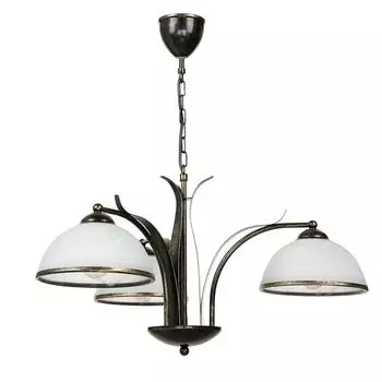 Подвесной светильник загородный дом "Корфу" латунь белое стекло металл 3-ламповый подвесной светильник гостиная обеденный стол Licht-Erlebnisse