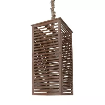 Подвесной светильник ЖАЛЮЗИ коричневый из дерева с планками Beach House освещение Grafelstein