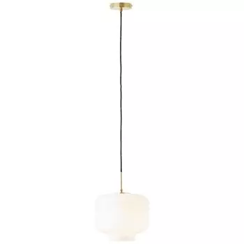 Подвесной светильник золотистого цвета с матовым белым стеклянным плафоном. Lightbox, белый