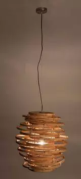 Подвесной светильник Zuiver из ротанга светло-коричневый круглый дизайн современный E27 Dutchbone