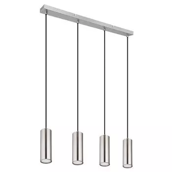 Подвесной светодиодный светильник, 4 лампы, металл, хром, круглый, В 120 см Globo Lighting, серебро