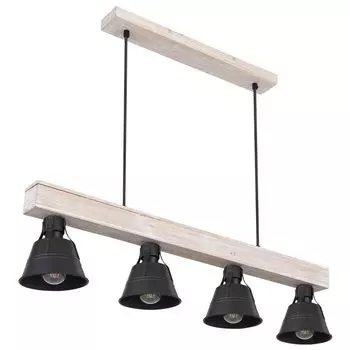 Подвесной светодиодный светильник, дерево, натуральный, черный, L 85 см etc-shop