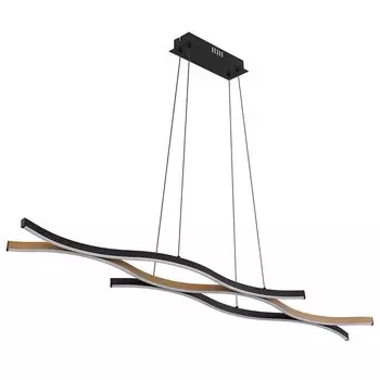 Подвесной светодиодный светильник, имитация дерева, черный матовый, регулируемый по высоте, L 108 см Globo Lighting