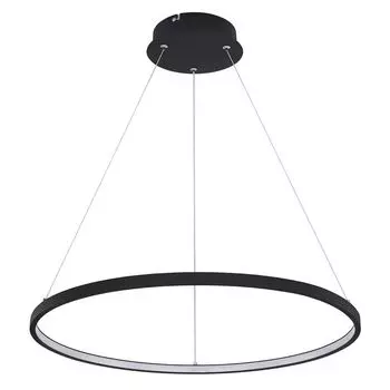 Подвесной светодиодный светильник, кольцевой дизайн, черный, 60 см etc-shop