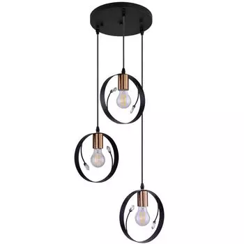 Подвесной светодиодный светильник, кольцевой дизайн, черный, В 150 см, VIGO etc-shop