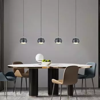 Подвесной светодиодный светильник, металл, матовый серый, регулируемый по высоте, длина 80,5 см. Globo Lighting