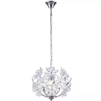 Подвесной светодиодный светильник RGB, хром, цветочный дизайн, прозрачный, 34 см etc-shop, белый