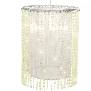 Подвесной светодиодный светильник RGB, хрусталь, текстиль, управление через приложение, D 22,5 см etc-shop, белый