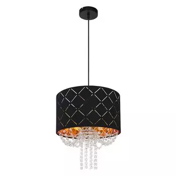 Подвесной светодиодный светильник RGB, кристаллы, бархат, черный, золотой H 150 см Globo Lighting