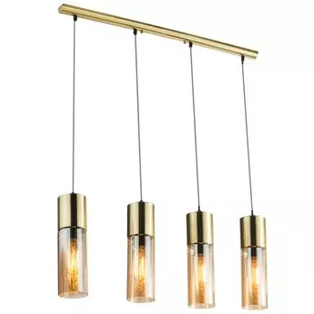 Подвесной светодиодный светильник RGB, латунь, янтарное стекло, высота 156 см, АННИКА etc-shop, золото