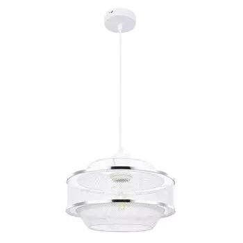 Подвесной светодиодный светильник RGB, сетчатый дизайн, белый, хромированное кольцо, 25 см etc-shop