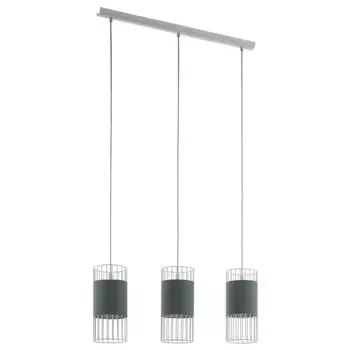 Подвесной светодиодный светильник, сетчатый дизайн, текстиль, белый, серый, L 74 см etc-shop