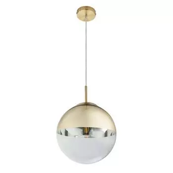 Подвесной светодиодный светильник, стеклянный шар, золото прозрачное, 25 см, ВАРУС etc-shop
