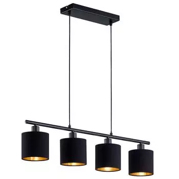 Подвесной светодиодный светильник, текстиль, черно-золотой, длина 75 см, TOMMY etc-shop, черный