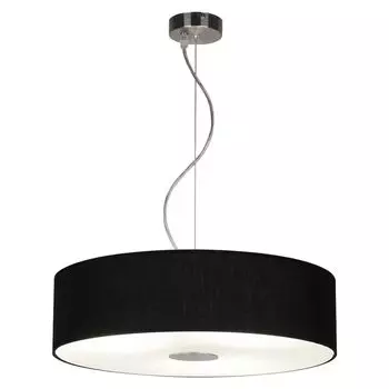 Подвесной светодиодный светильник, текстильный абажур, сатиновое стекло, В 110 см etc-shop, черный
