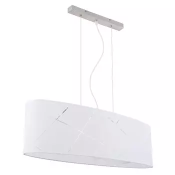 Подвесной светодиодный светильник, текстильный, прозрачный, белый, матовый никель, L 77 см etc-shop