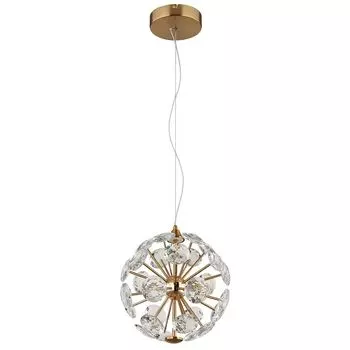 Подвесной светодиодный светильник, золото, прозрачные кристаллы, В 150 см. Globo Lighting