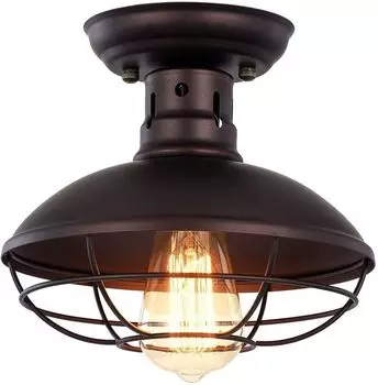 Подвесные светильники, винтажный потолочный светильник, 1 лампочка, потолочный светильник в стиле ретро, металлическая потолочная люстра, подвесной светильник с регулируемой яркостью, промышленная лампа GreatDEshop2021, черный