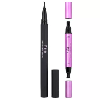 Подводка для глаз Kaja Wink Stamp Wing, ручка и штамп, оригинальные черные чернила, 2 шт.