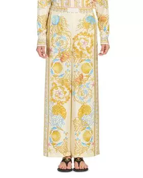 Подводные брюки из шёлкового фуляра Barocco Versace, желтый