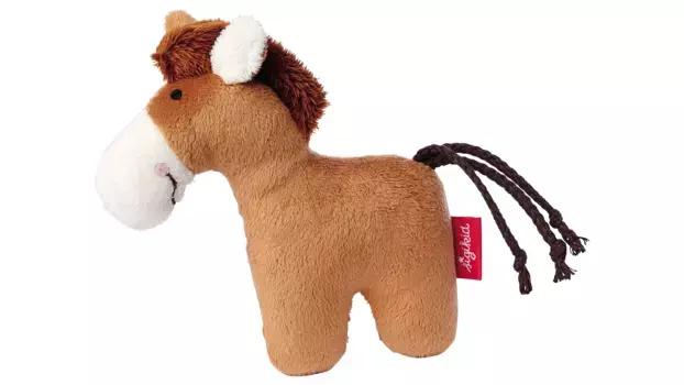 Погремушка коричневая, red stars